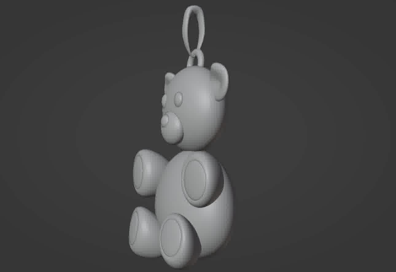 Bear pendant 3D print model 3D print model_34