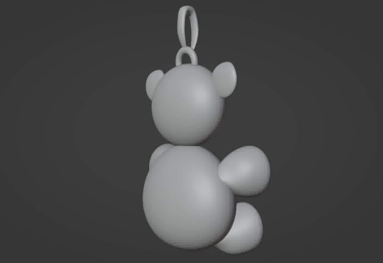 Bear pendant 3D print model 3D print model_57
