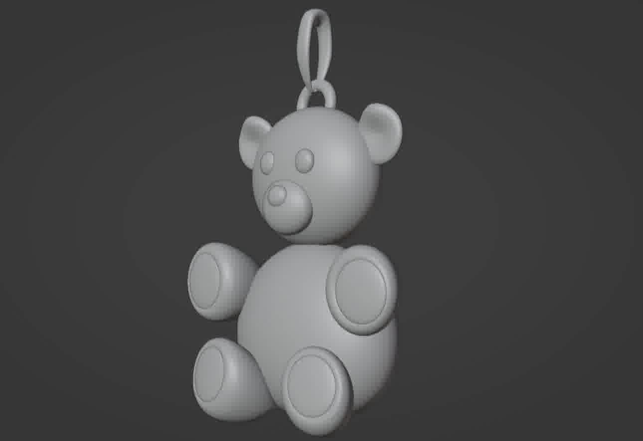 Bear pendant 3D print model 3D print model_78
