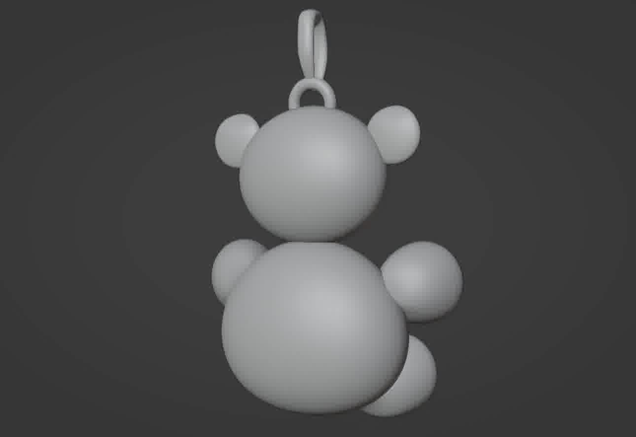 Bear pendant 3D print model 3D print model_60
