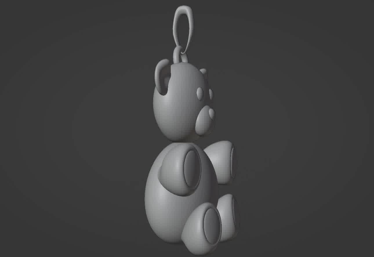 Bear pendant 3D print model 3D print model_8