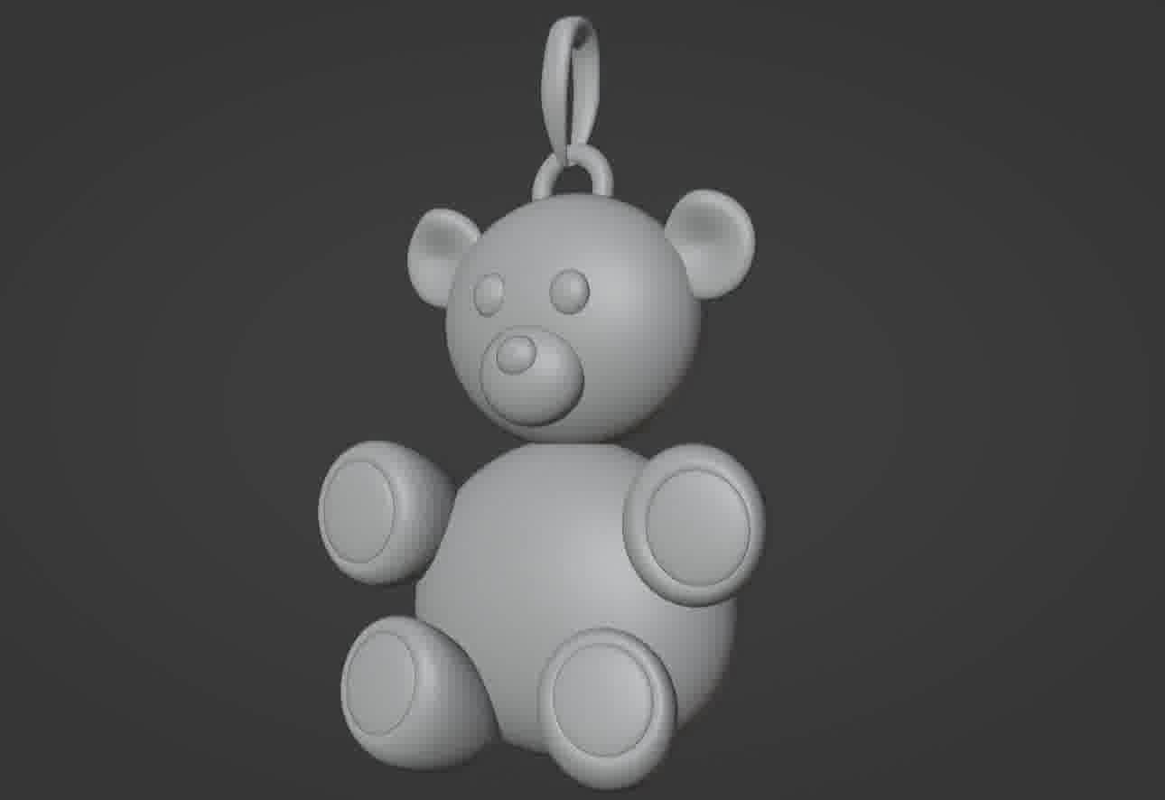 Bear pendant 3D print model 3D print model_80