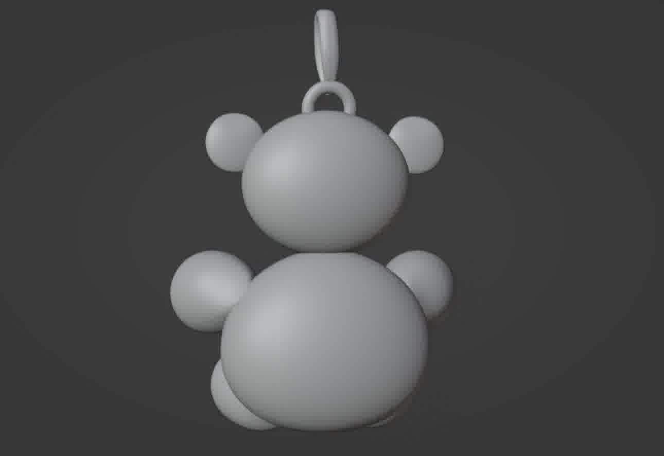 Bear pendant 3D print model 3D print model_22