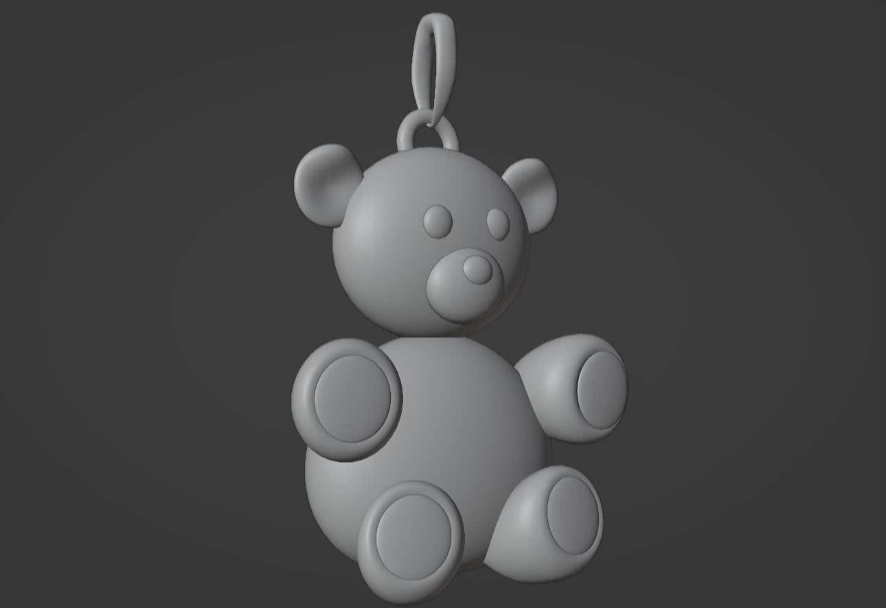 Bear pendant 3D print model 3D print model_4