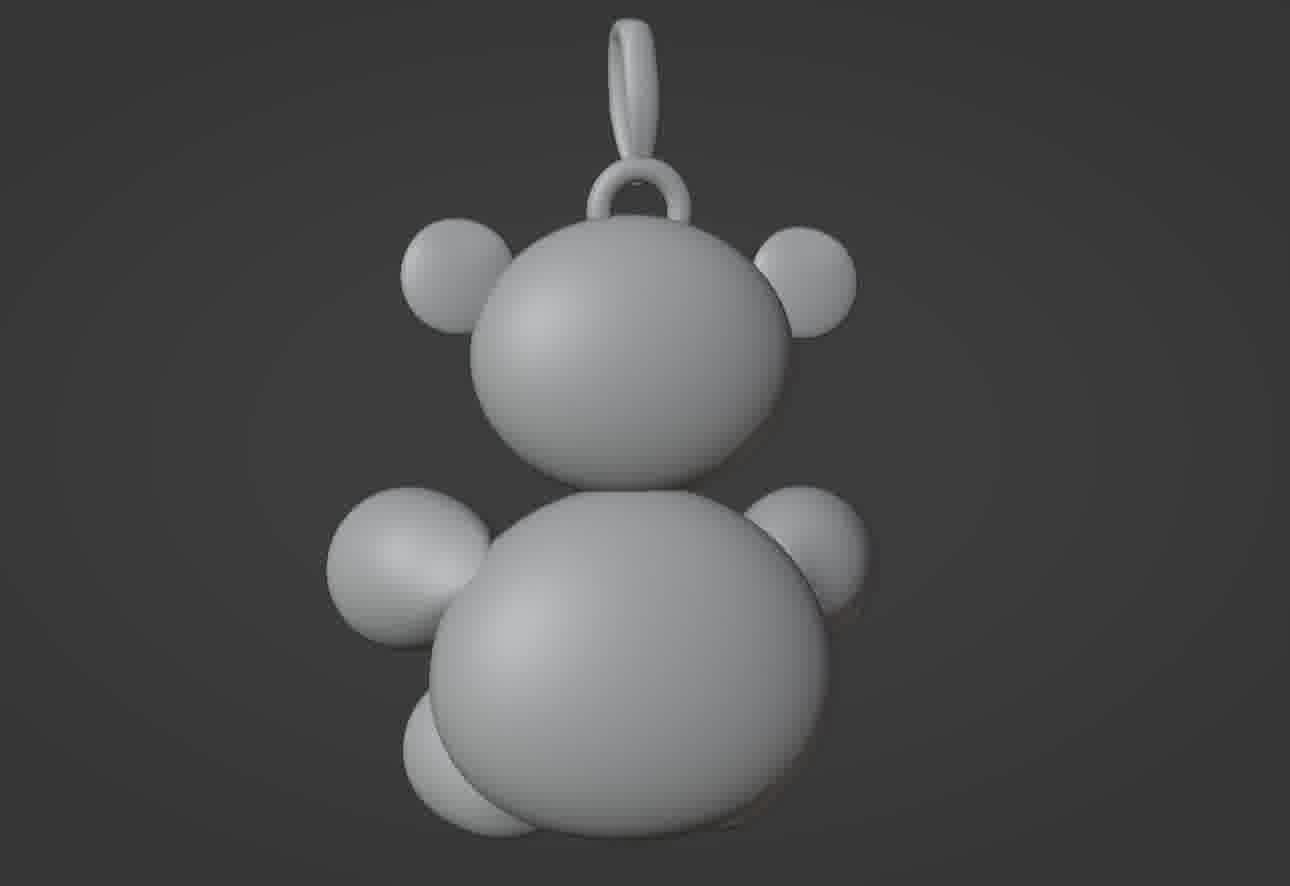Bear pendant 3D print model 3D print model_23