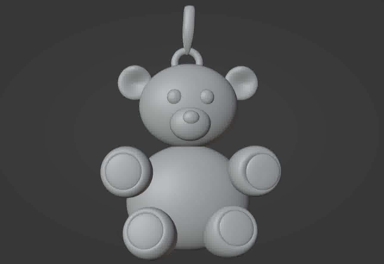 Bear pendant 3D print model 3D print model_84