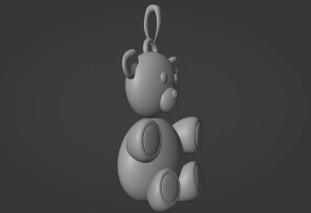 Bear pendant 3D print model 3D print model_49