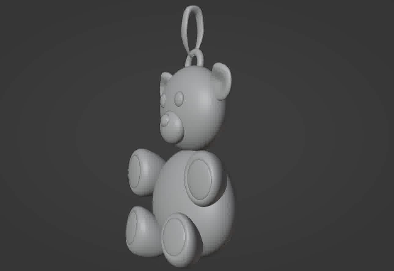 Bear pendant 3D print model 3D print model_76