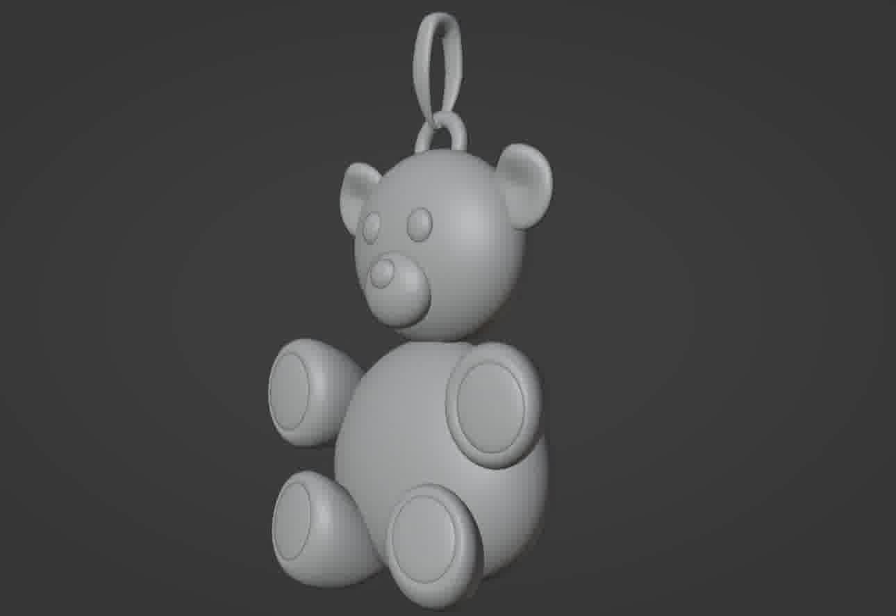 Bear pendant 3D print model 3D print model_36
