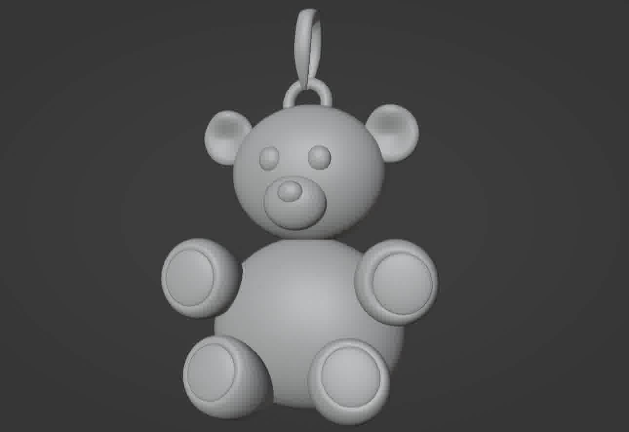 Bear pendant 3D print model 3D print model_81