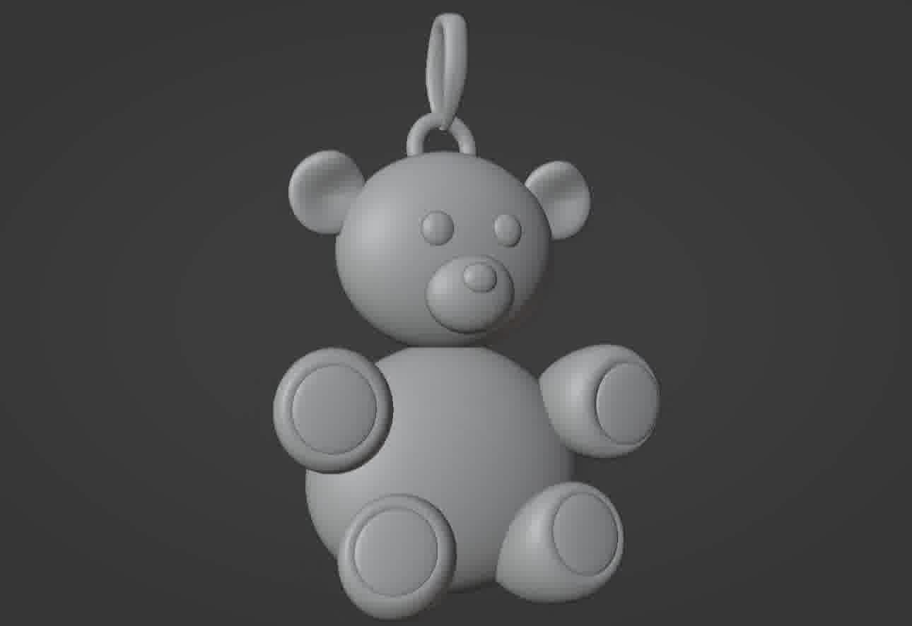 Bear pendant 3D print model 3D print model_45