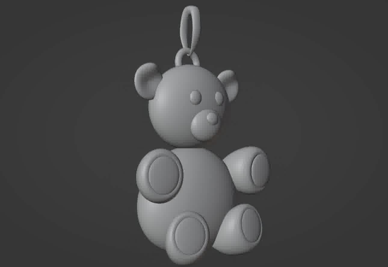 Bear pendant 3D print model 3D print model_47