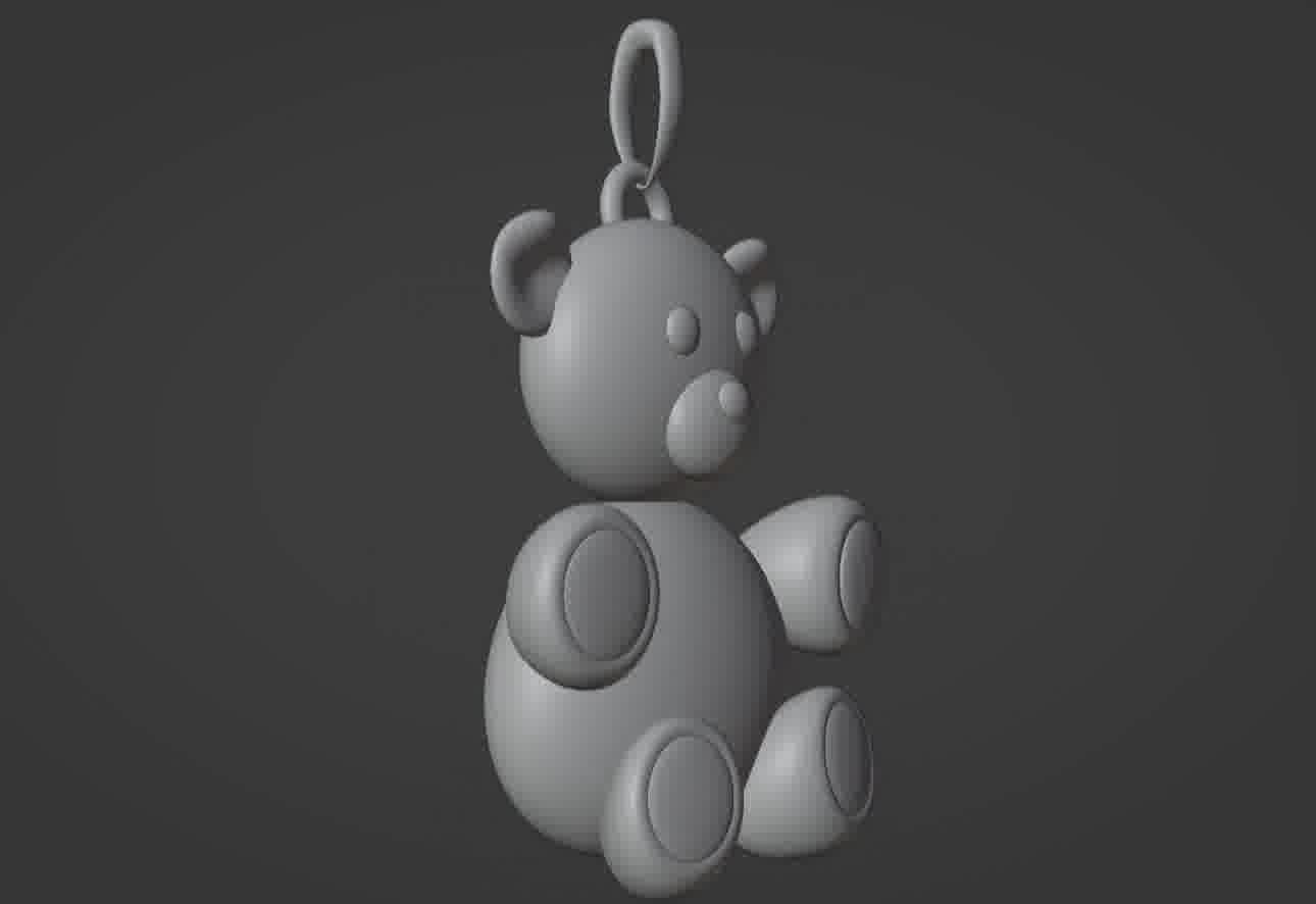 Bear pendant 3D print model 3D print model_48