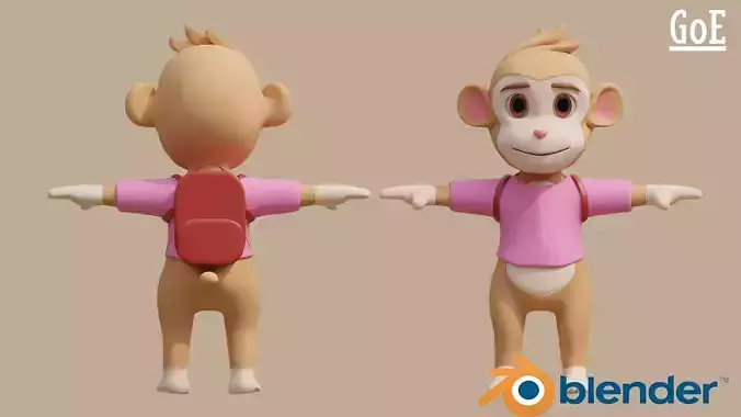 Mia the Monkey Cartoon Character