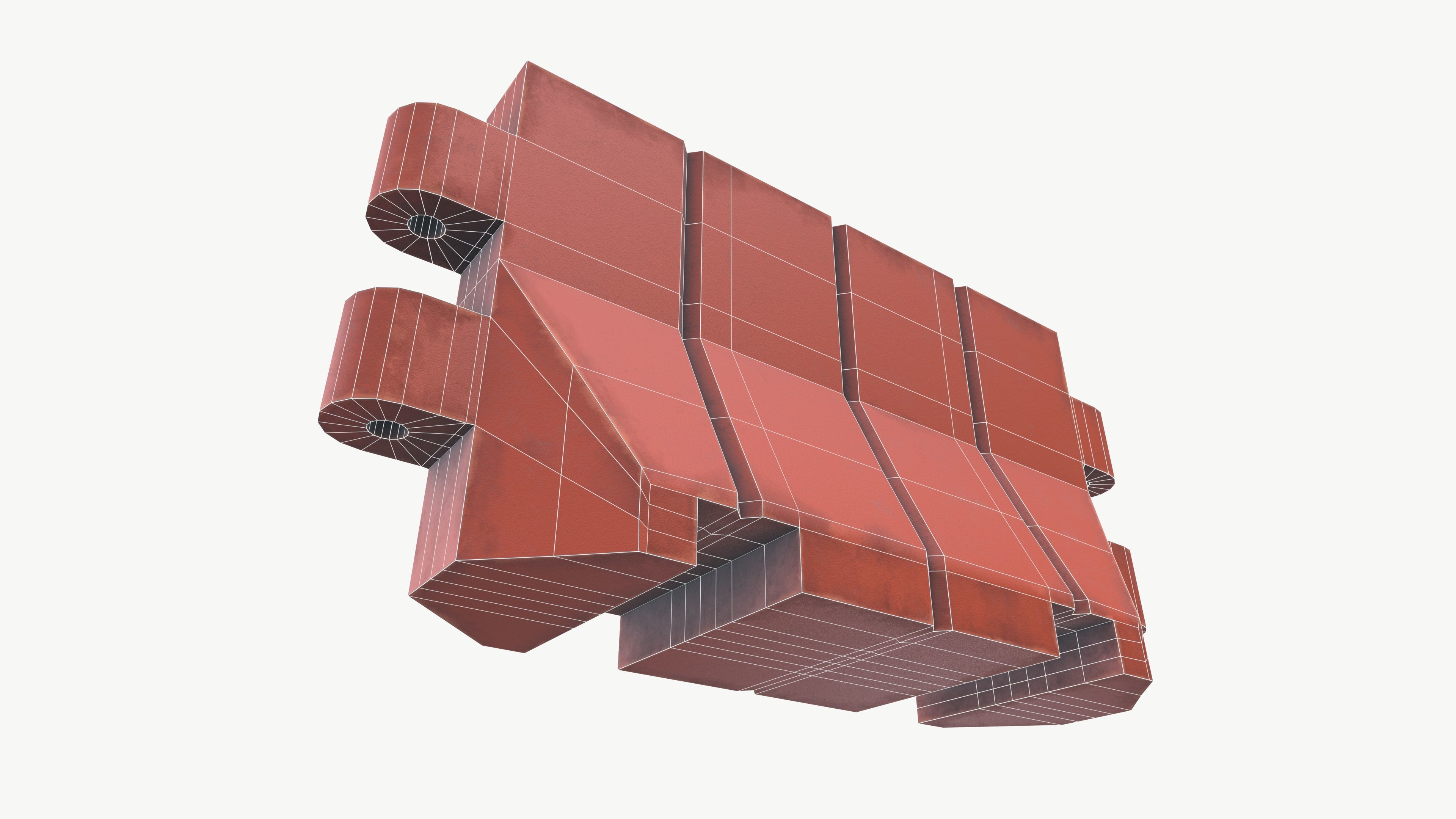 Road Blocker Low-poly 3D model_9