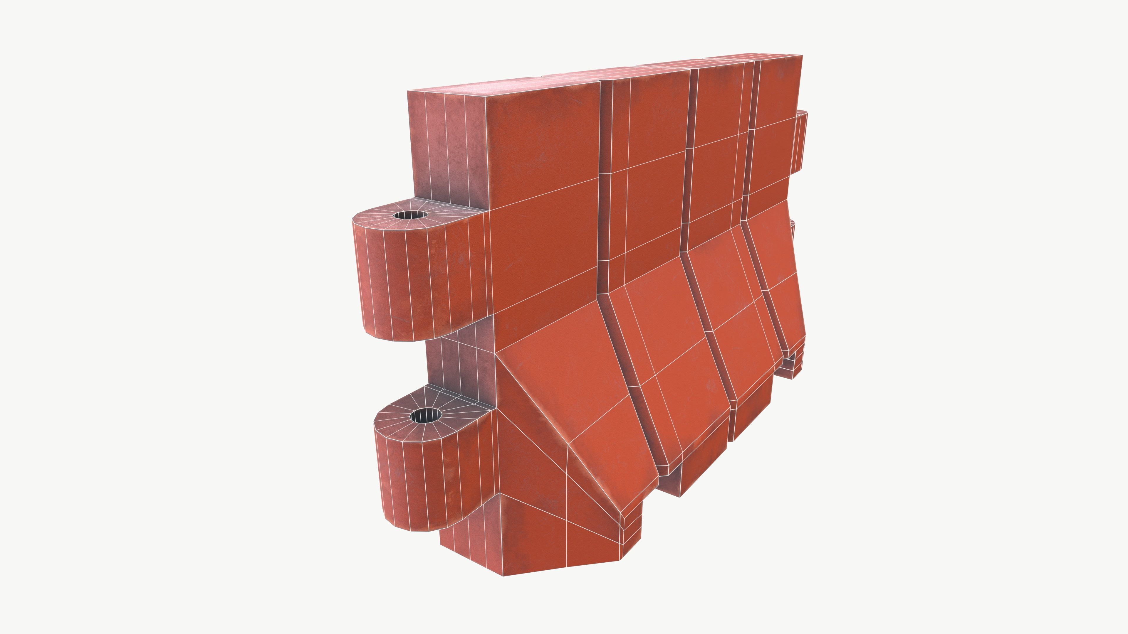 Road Blocker Low-poly 3D model_8