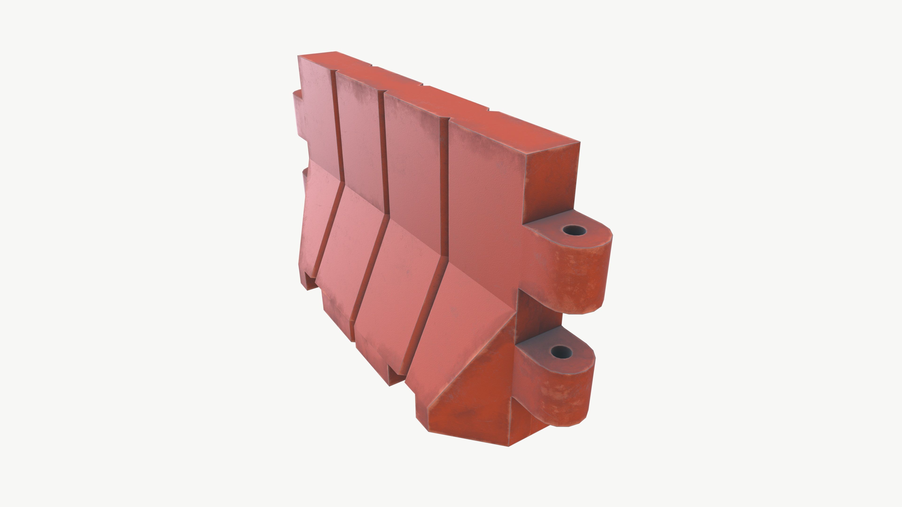 Road Blocker Low-poly 3D model_2