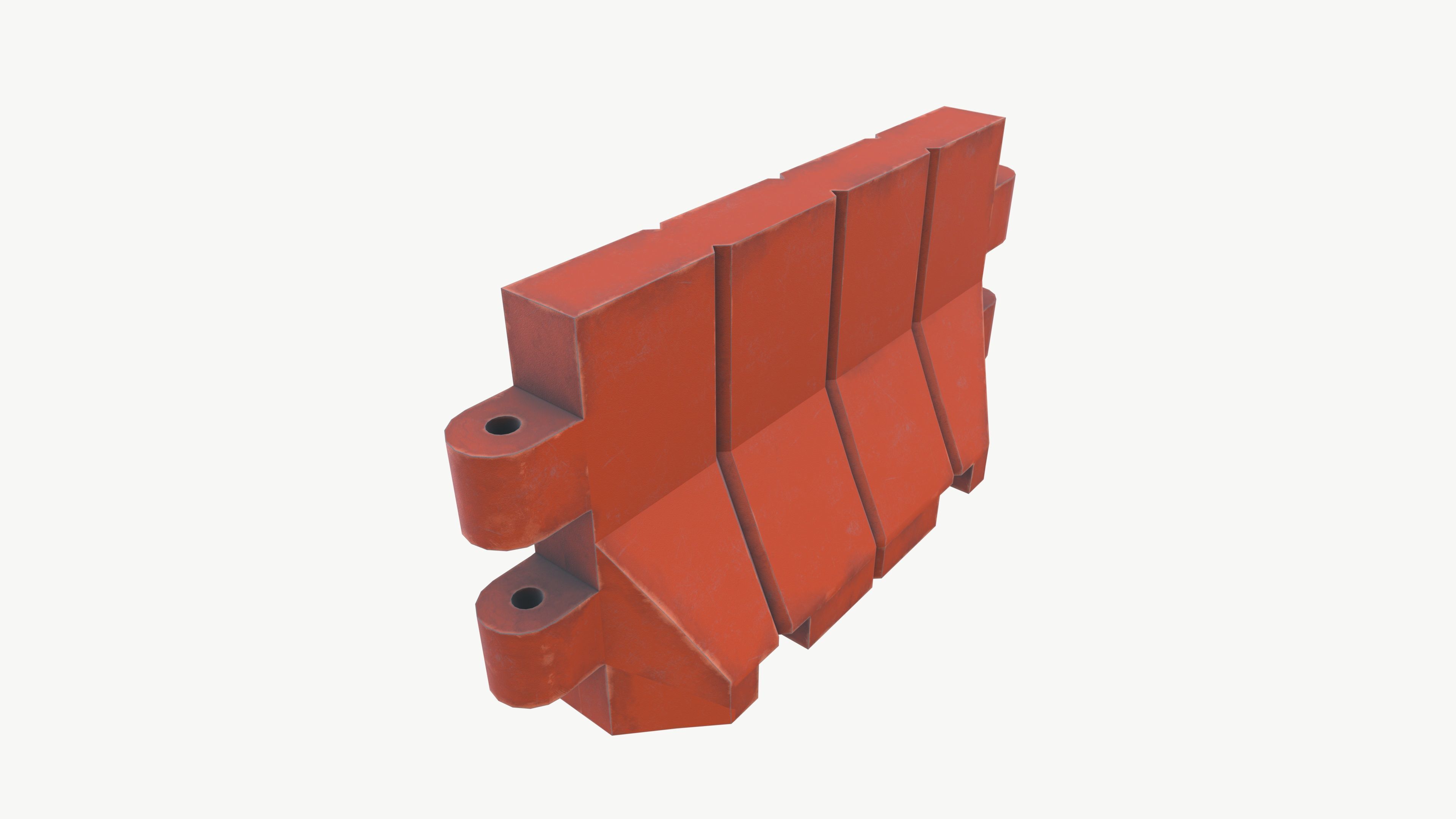 Road Blocker Low-poly 3D model_3