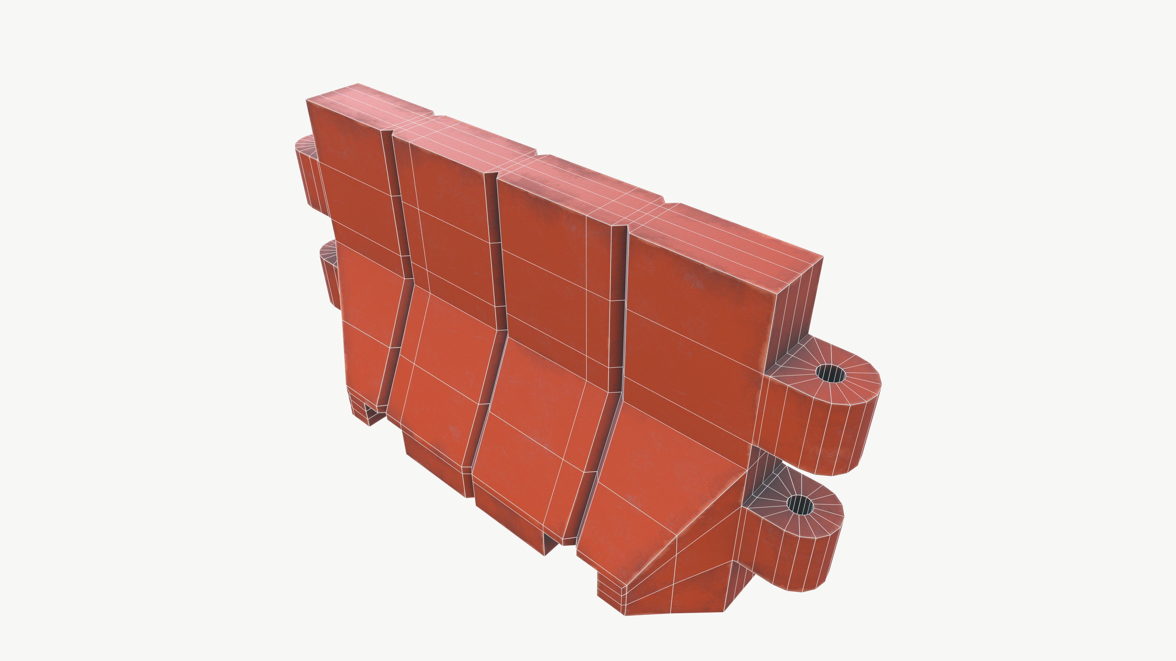 Road Blocker Low-poly 3D model_7