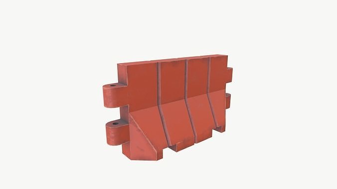 Road Blocker Low-poly 3D model