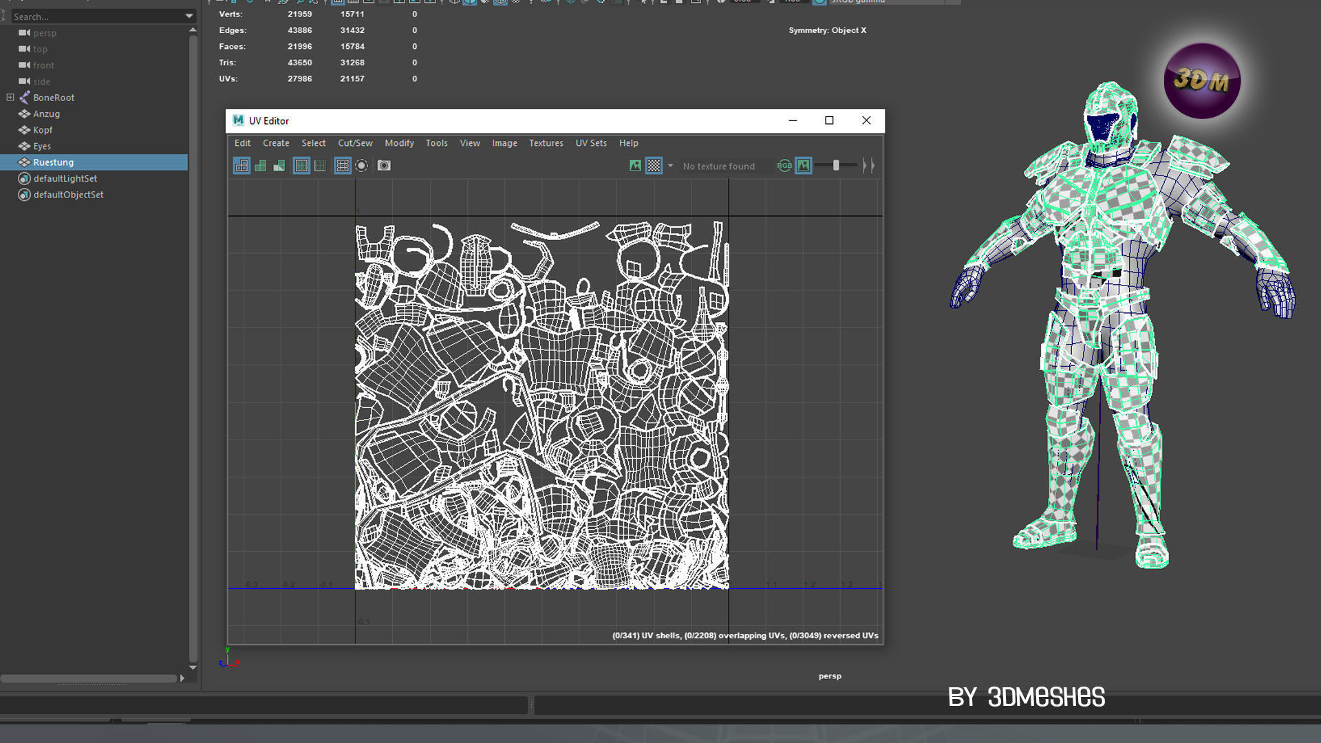 Cyber Warrior - SEEVEN Low-poly 3D model_7