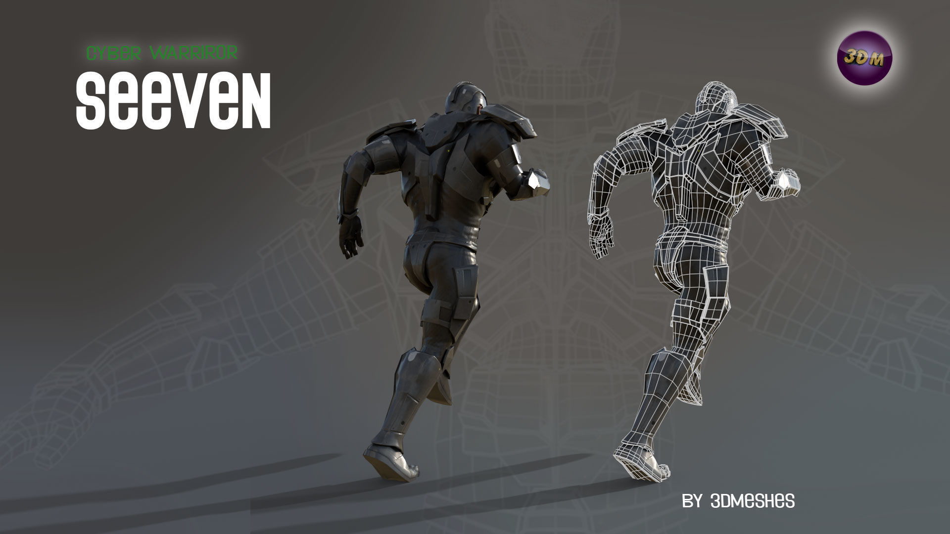 Cyber Warrior - SEEVEN Low-poly 3D model_13