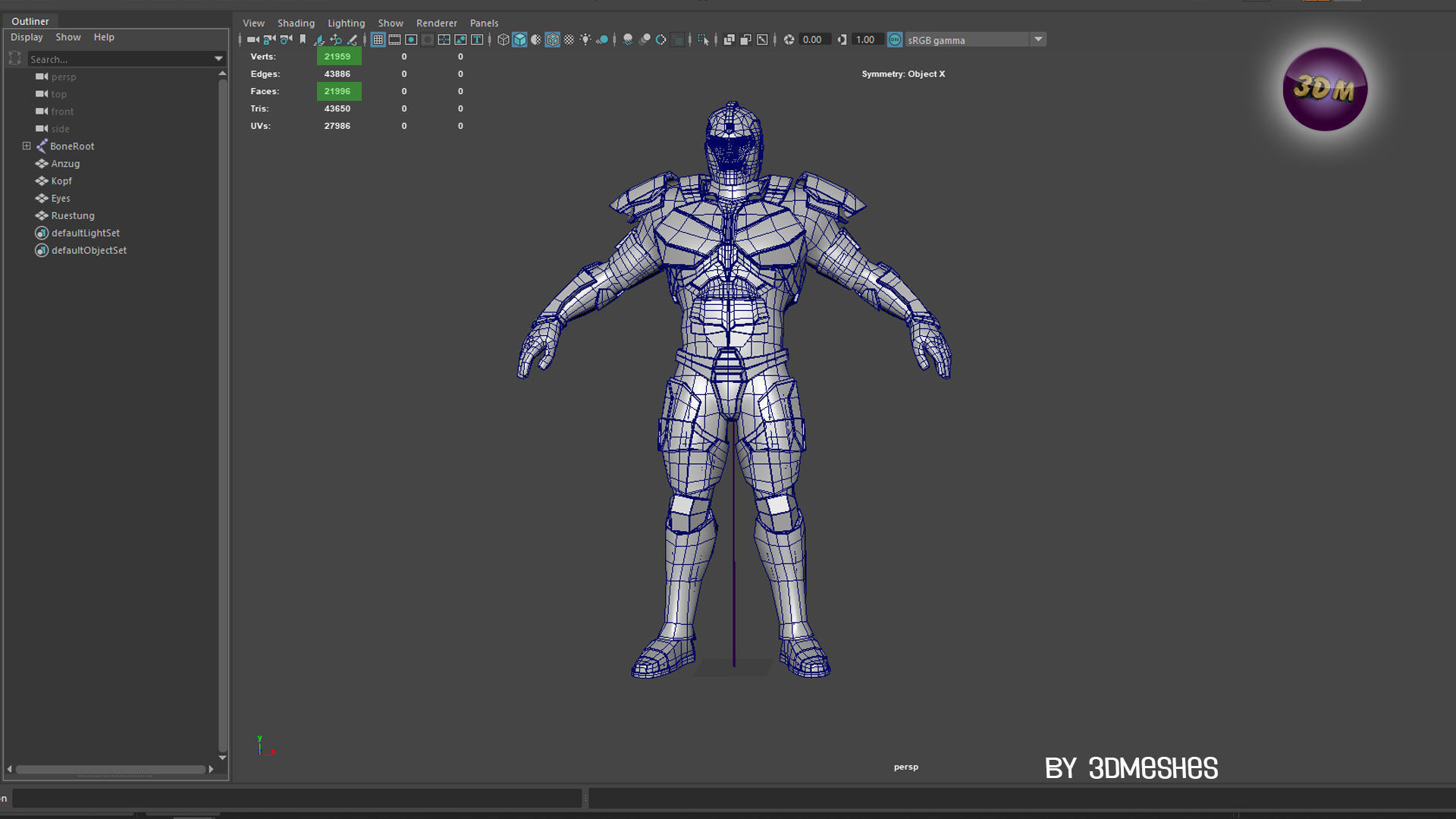 Cyber Warrior - SEEVEN Low-poly 3D model_6