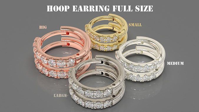 Hoop Earrings Full Size 3D Model Collection