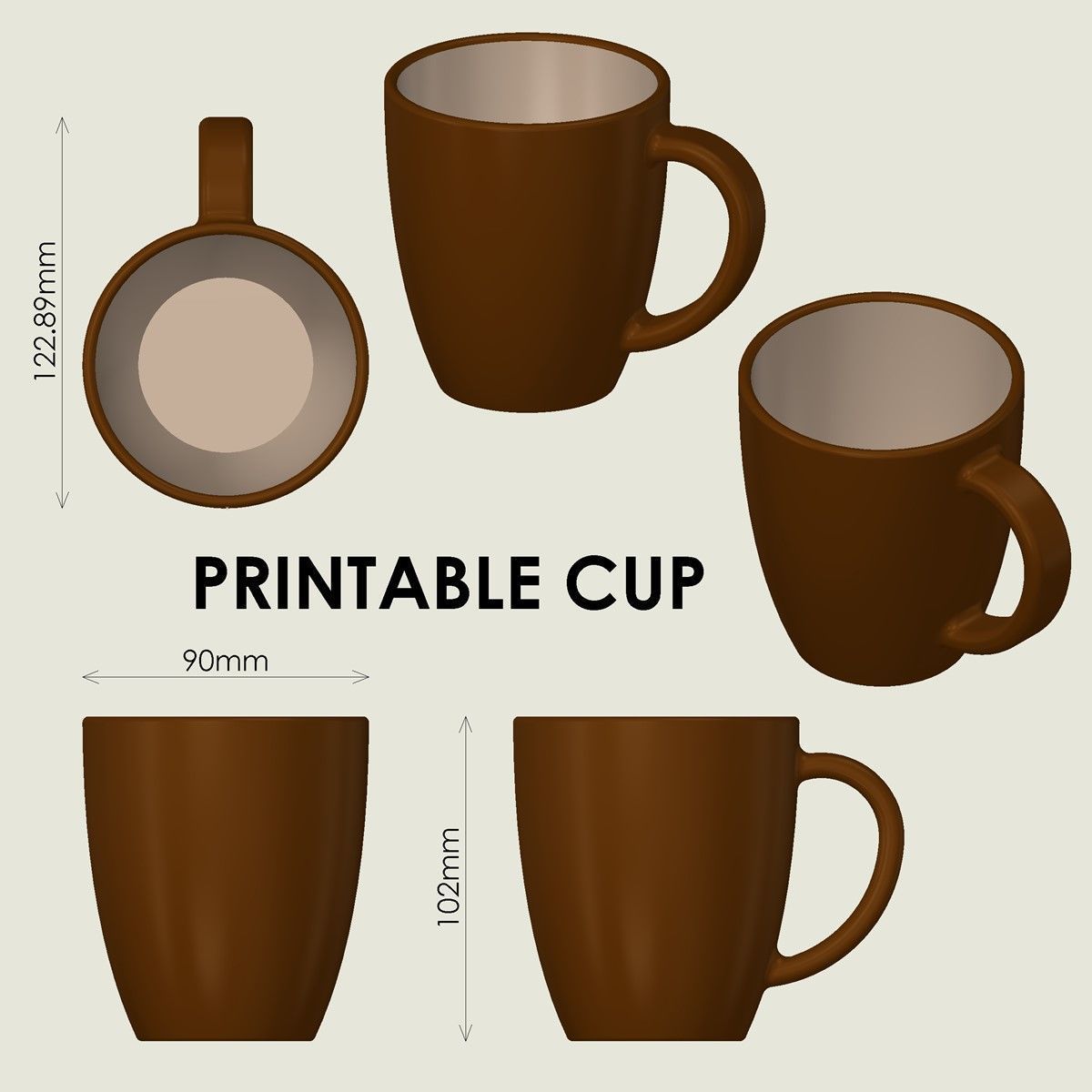 Printable Cup 3D print model_2