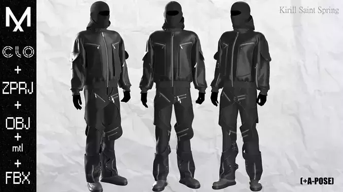  New Outfit Male Marvelous designer Clo3d OBJ mtl FBX ZPRJ