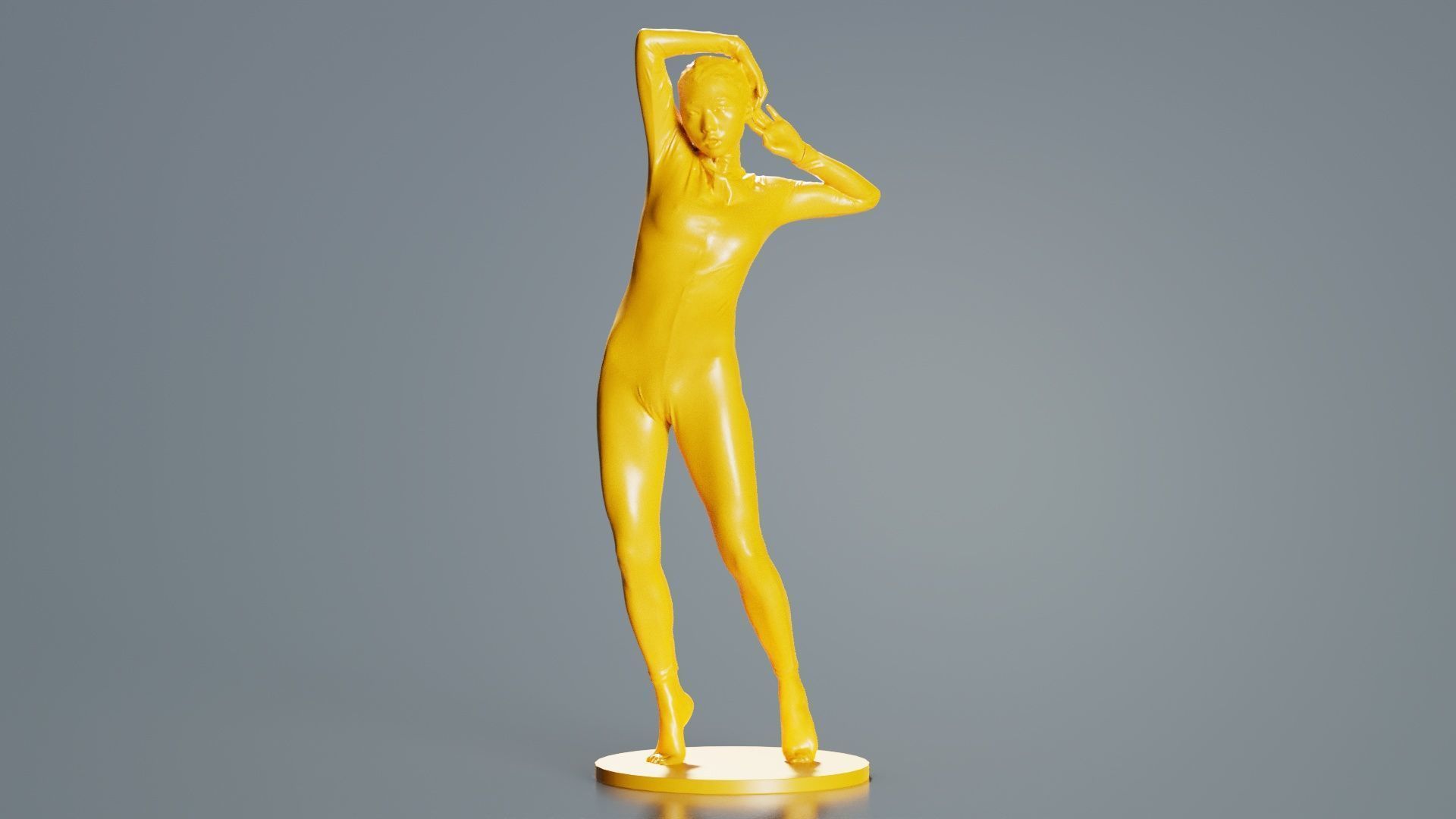 Woman Wearing Snake Catsuit 17 3D print model_3