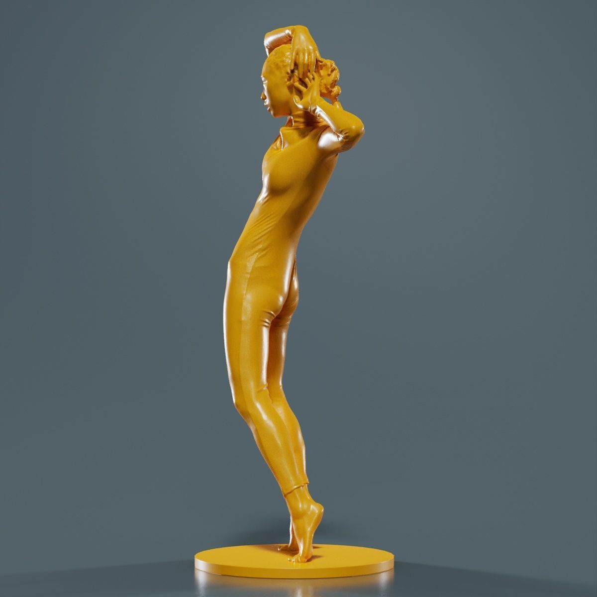 Woman Wearing Snake Catsuit 17 3D print model_15