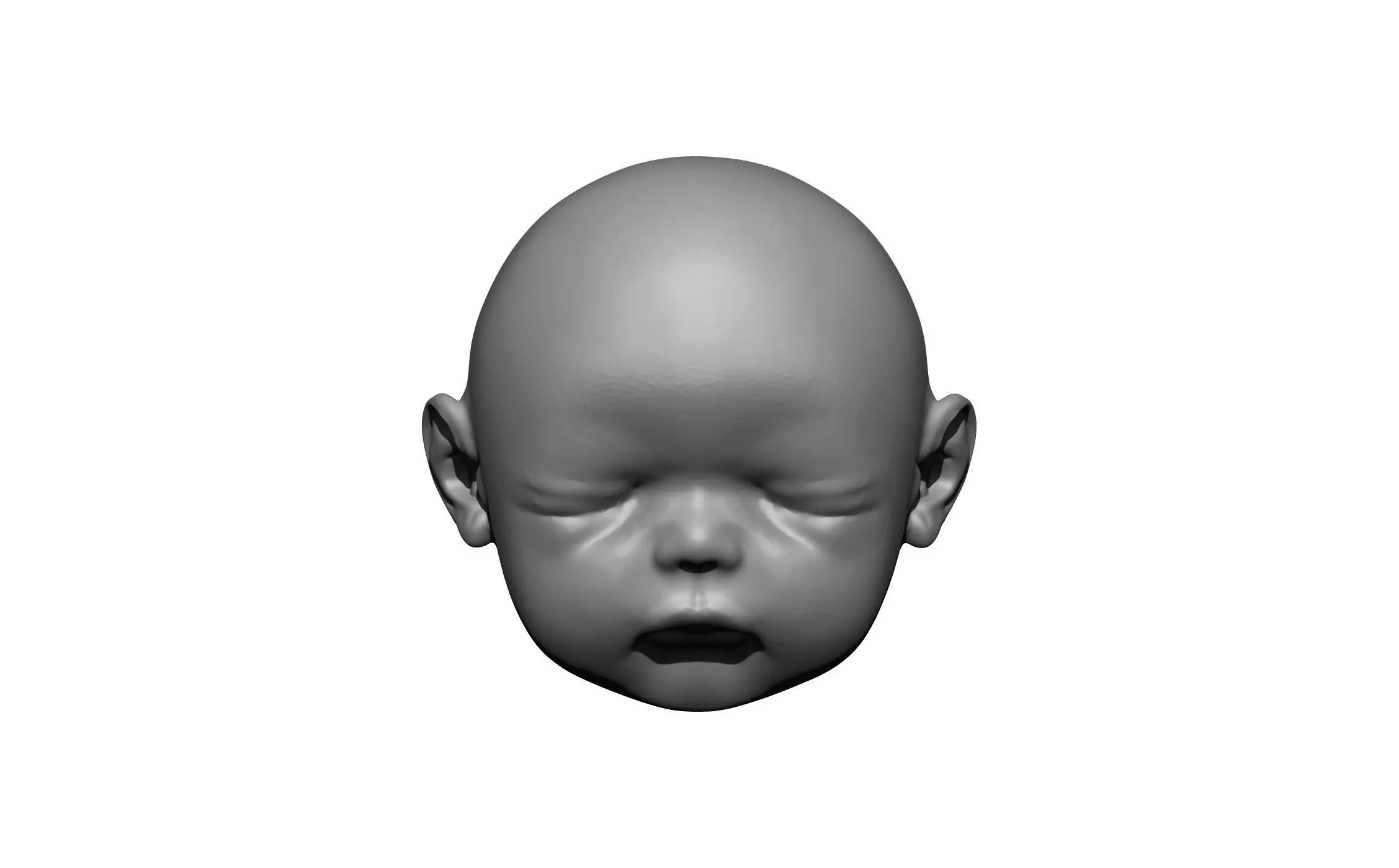baby head statue 3D print model_0