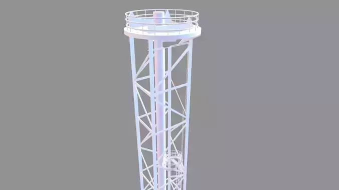 Watch Tower Low-poly 3D model