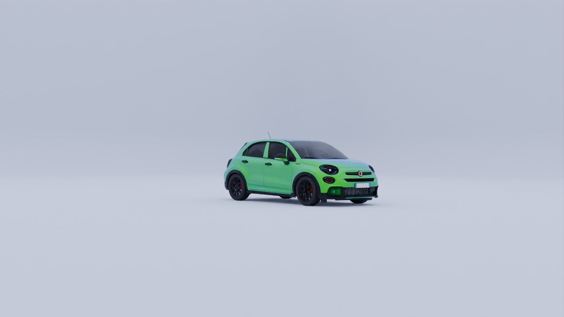 Fiat 500x Sport del 2020 Low-poly 3D model_12