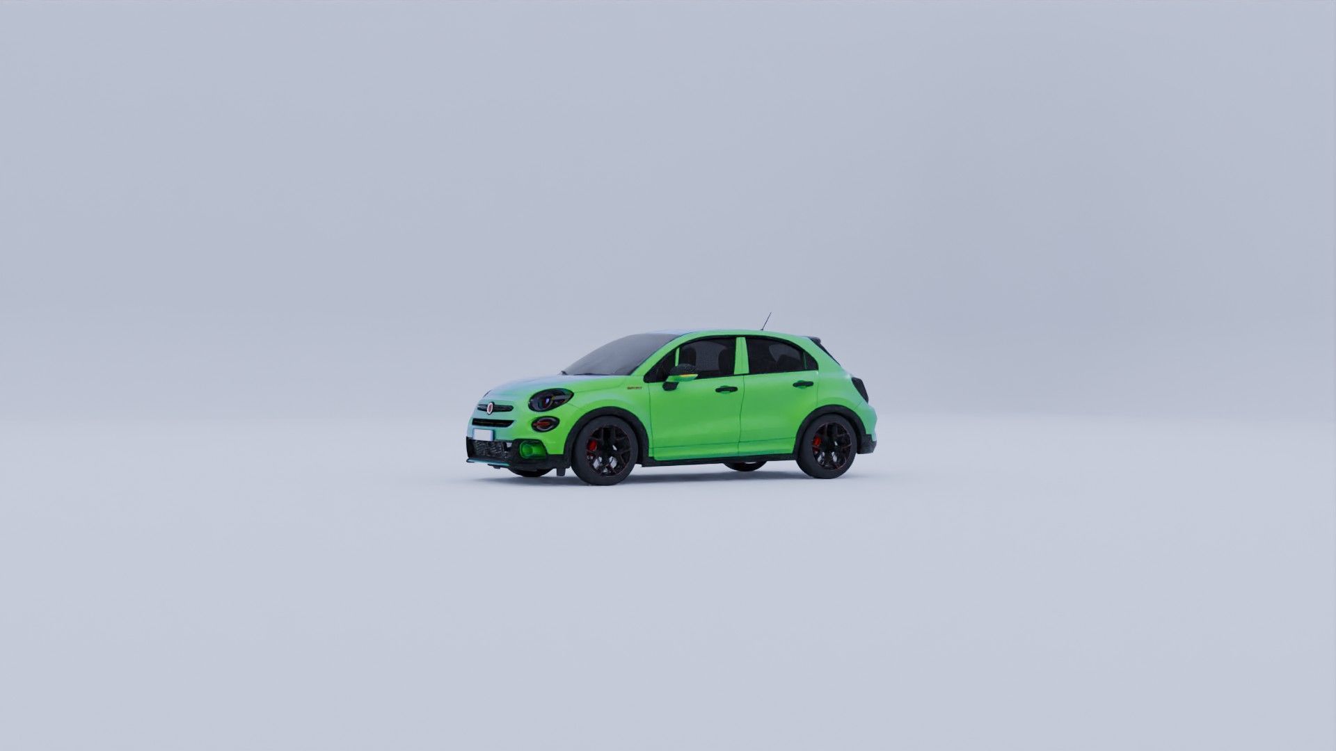 Fiat 500x Sport del 2020 Low-poly 3D model_4