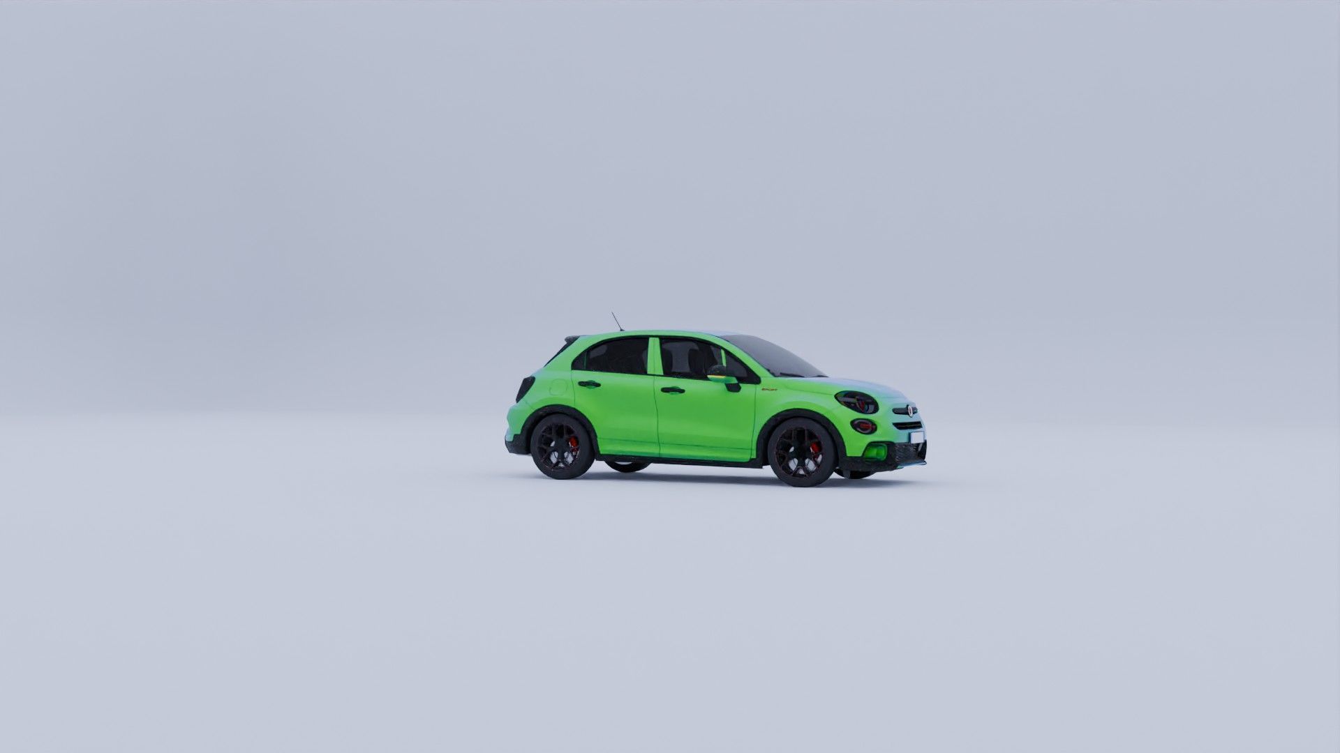 Fiat 500x Sport del 2020 Low-poly 3D model_11