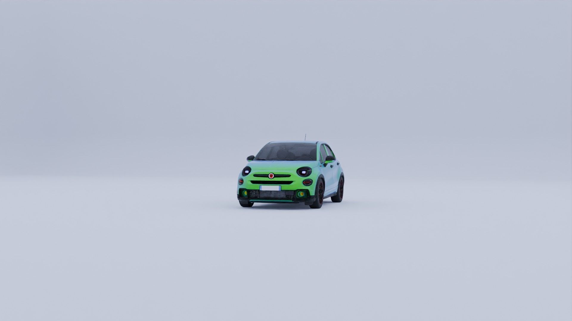 Fiat 500x Sport del 2020 Low-poly 3D model_3