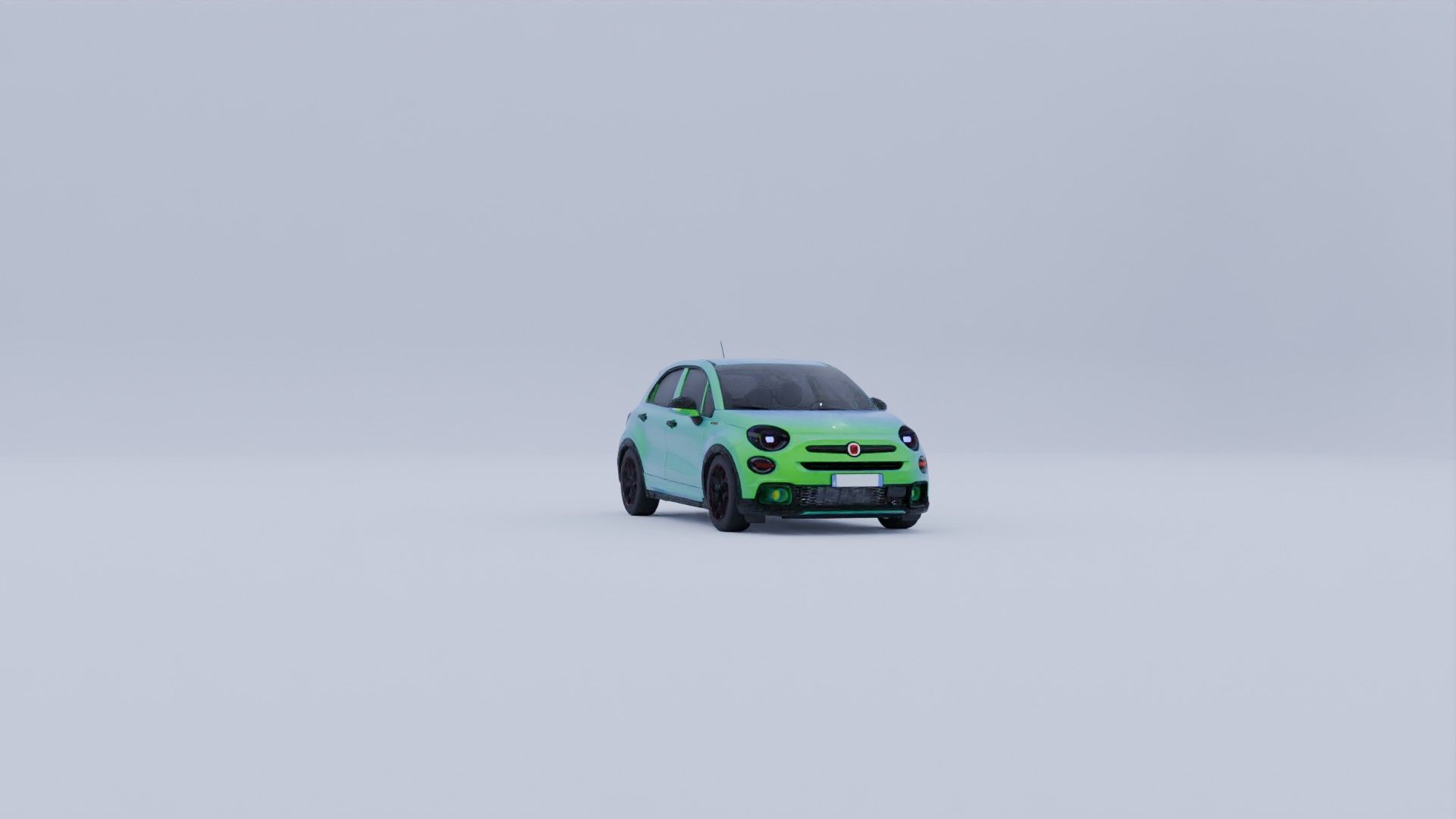 Fiat 500x Sport del 2020 Low-poly 3D model_13