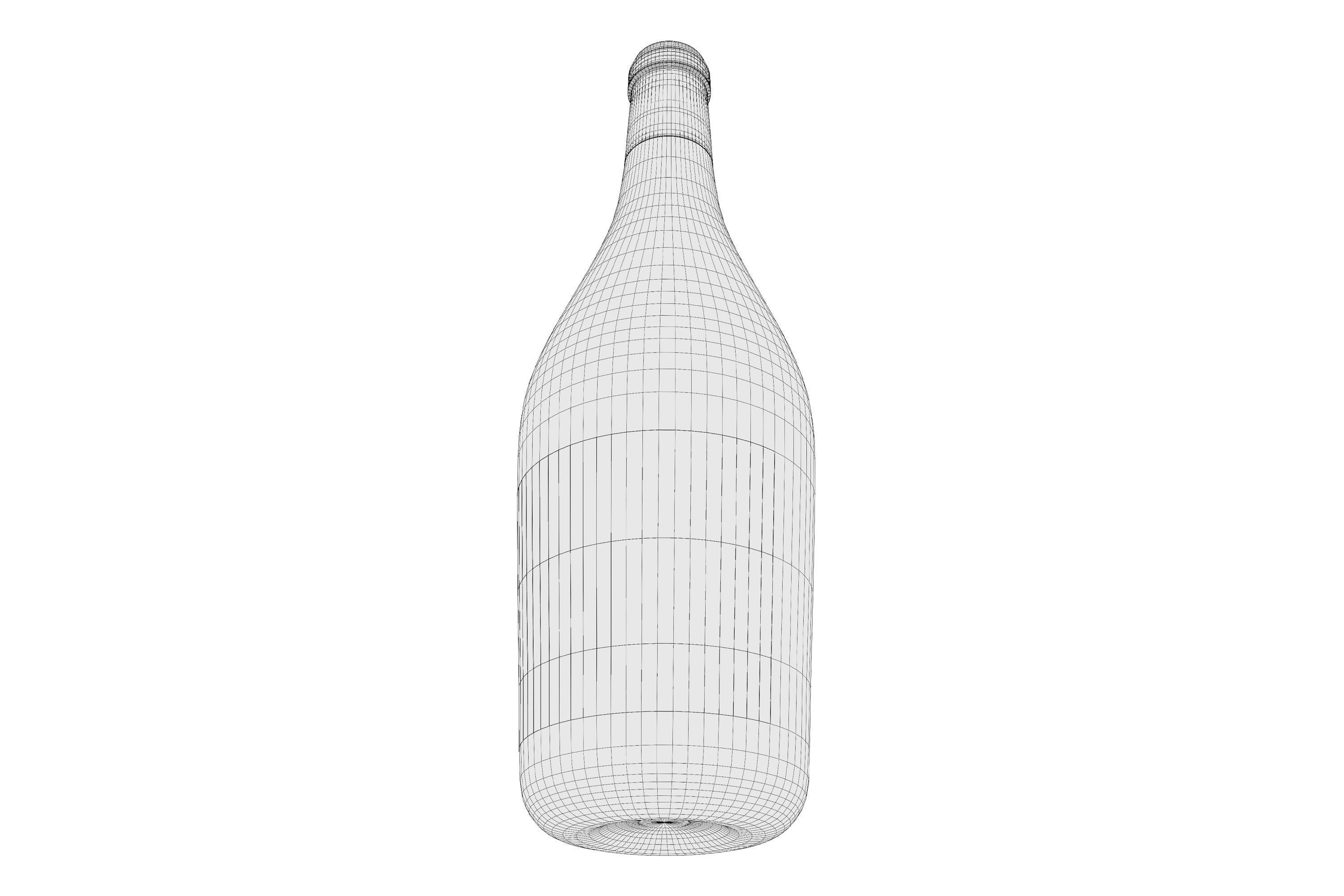Champagne bottle 03 3D model_4