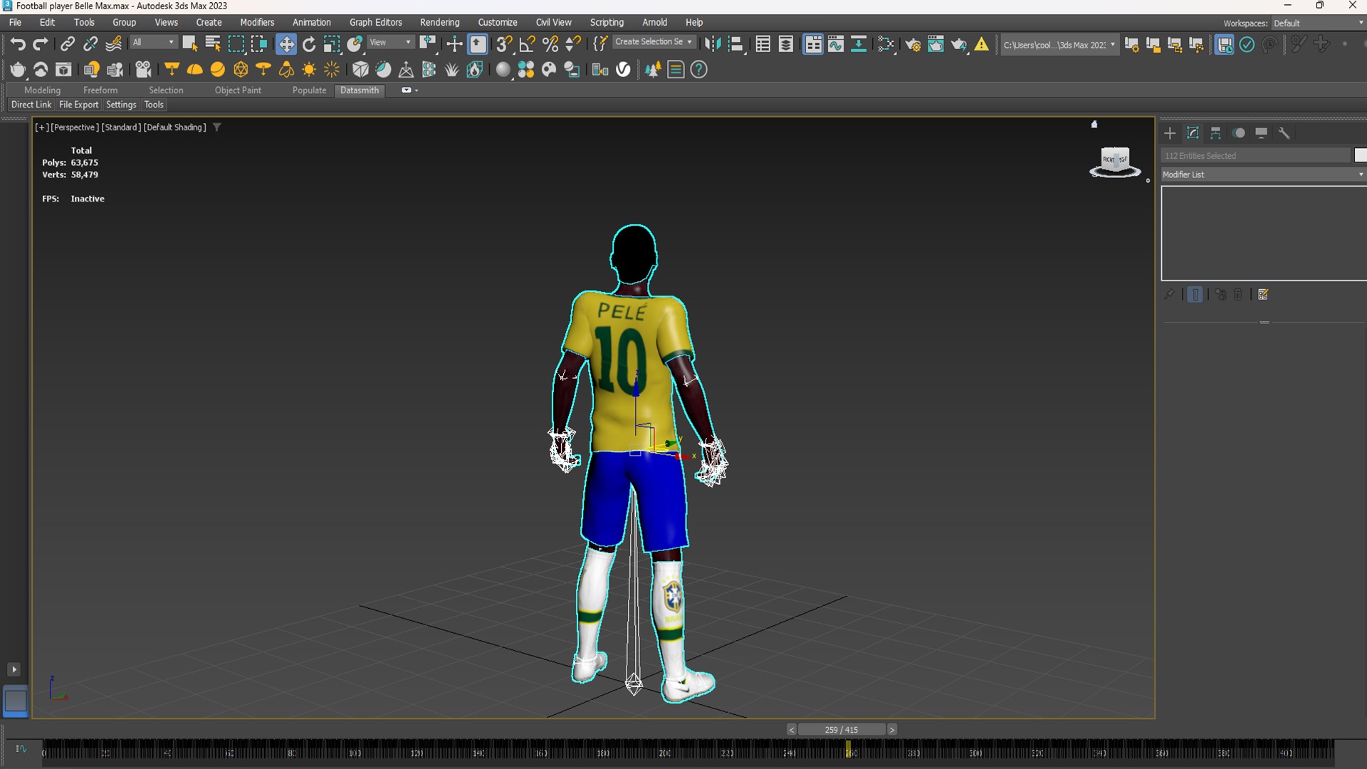Belle the Football player  3D Rigged model 3D model_14