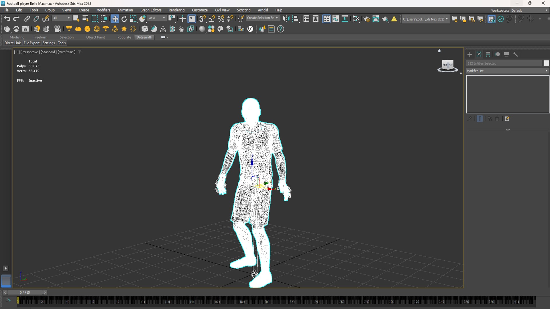 Belle the Football player  3D Rigged model 3D model_13