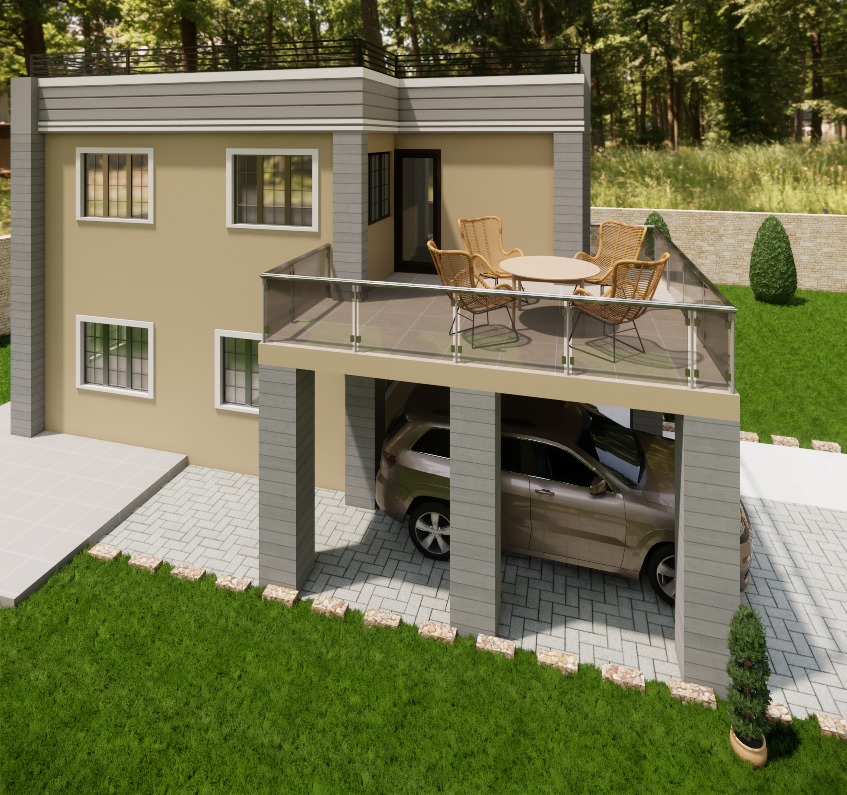 2 story modern house 3D model_5