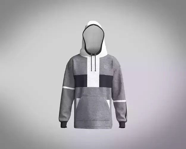Mens hoodie with mesh