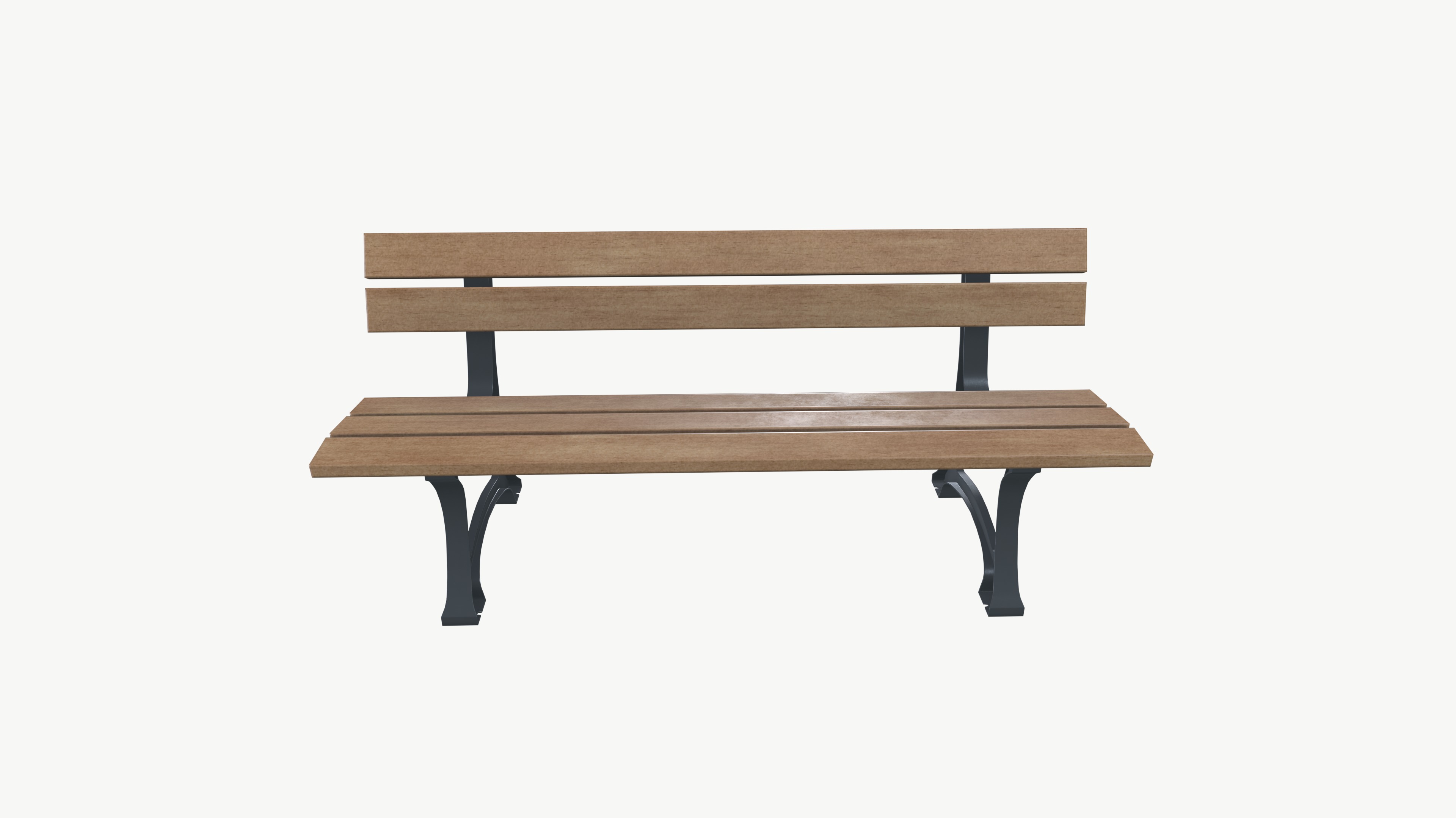 Bench Low-poly 3D model_8