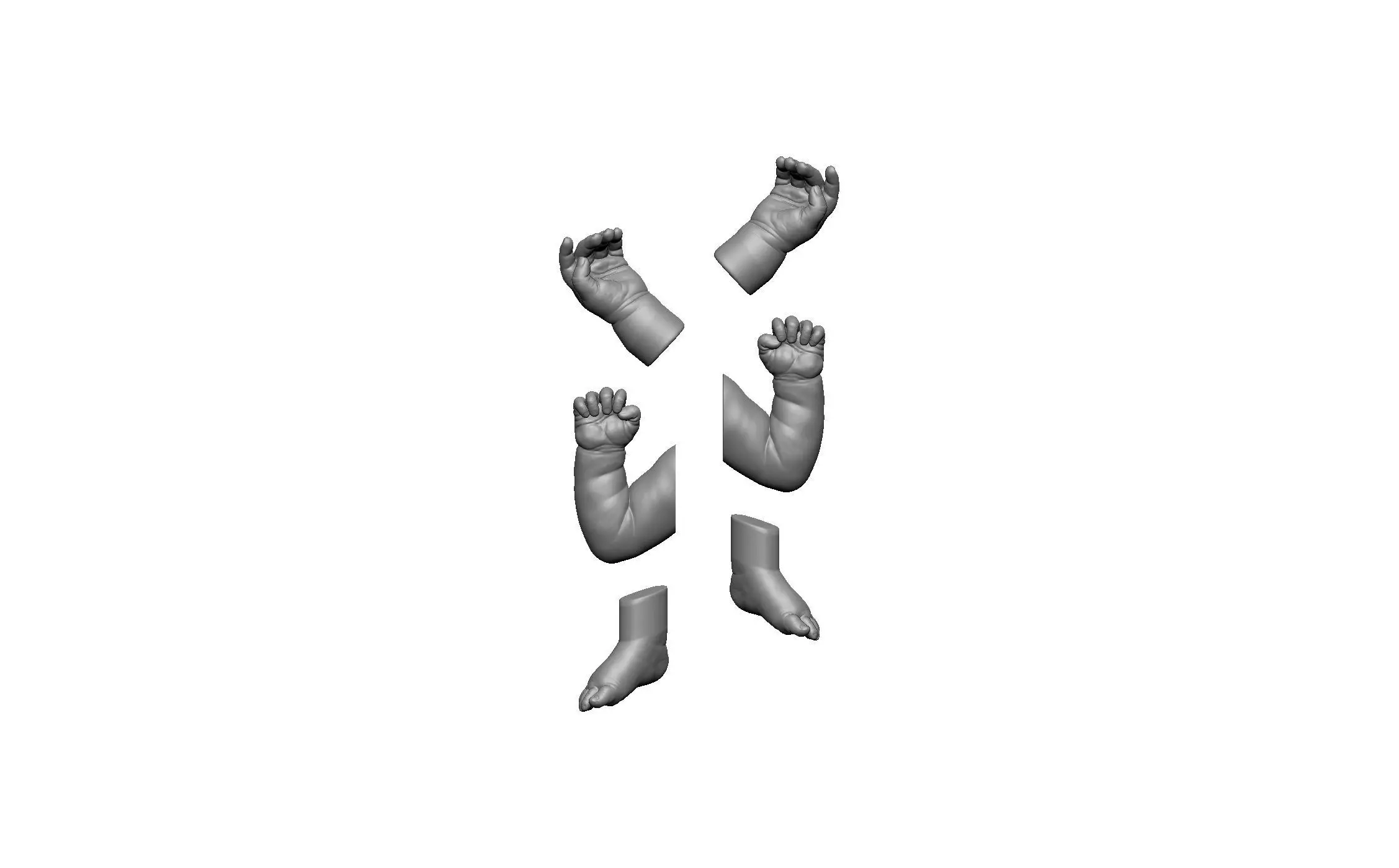 legs arms man doll 3D print model