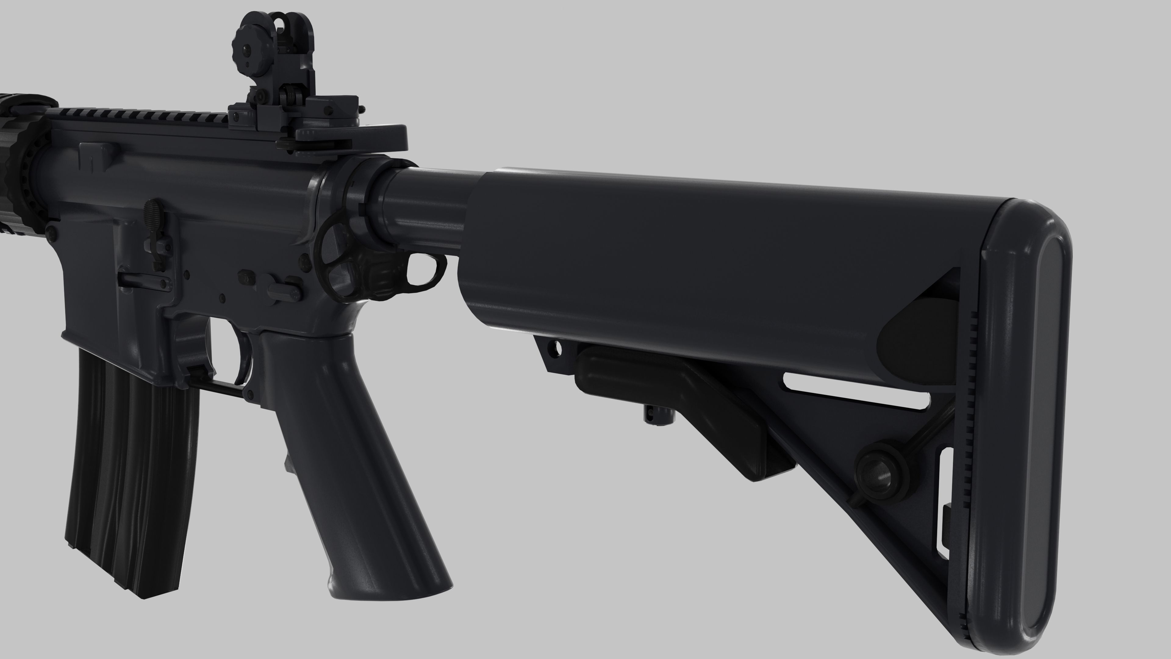 M4A4 Carbine Low-poly 3D model_3