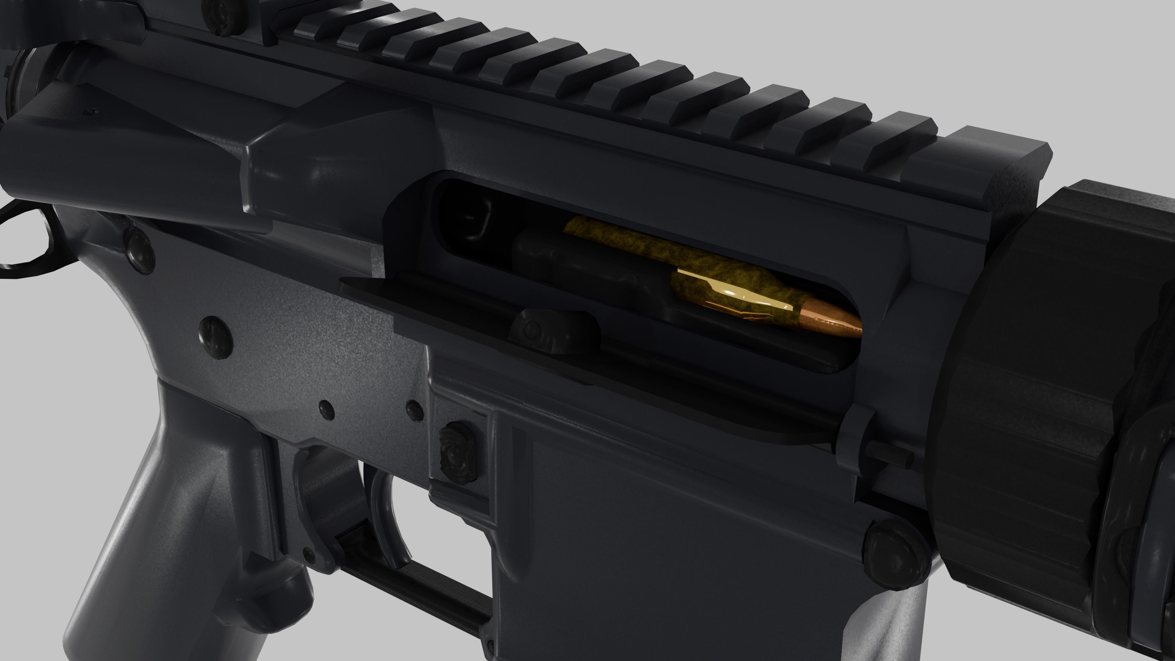 M4A4 Carbine Low-poly 3D model_5