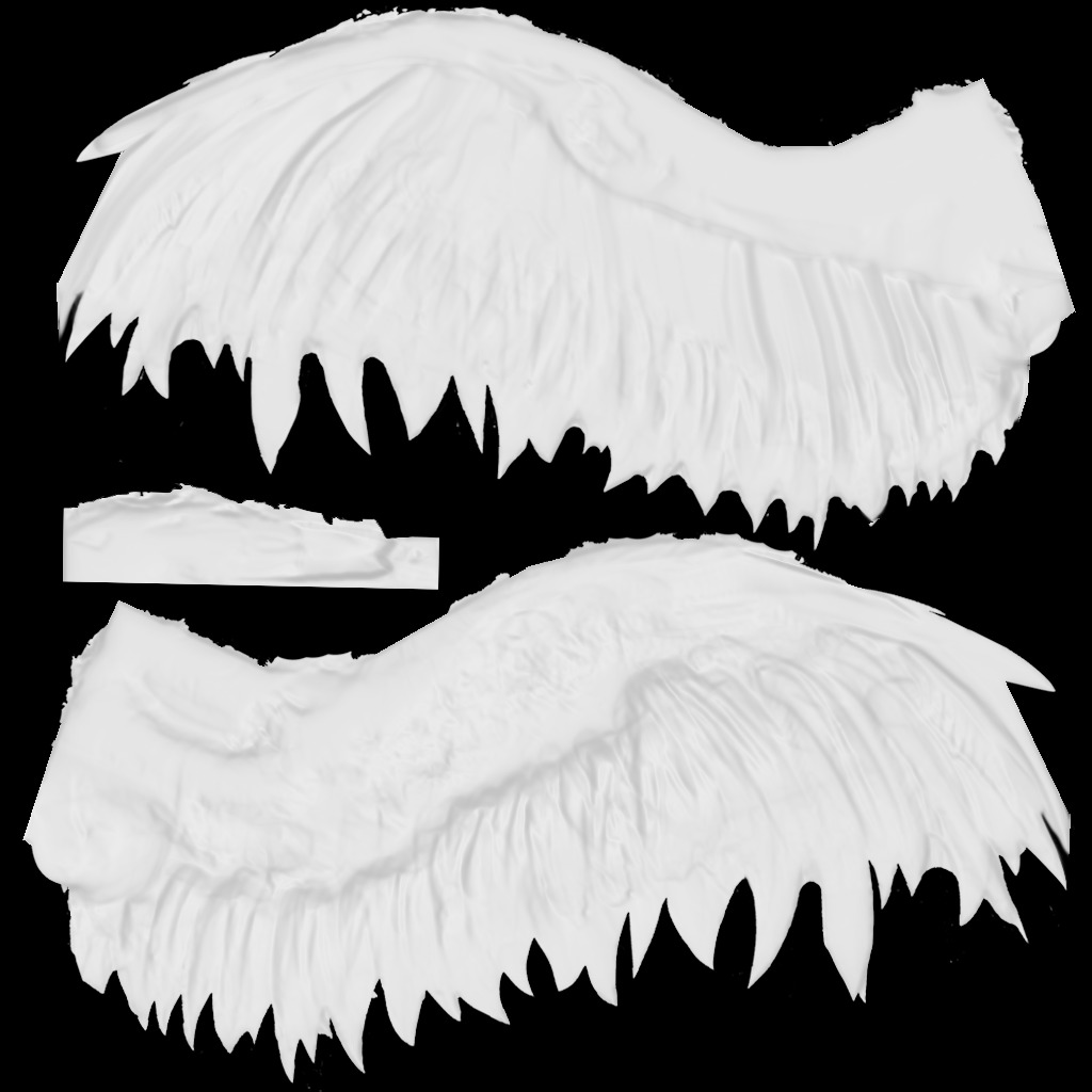 Angel wing Low-poly 3D model_1