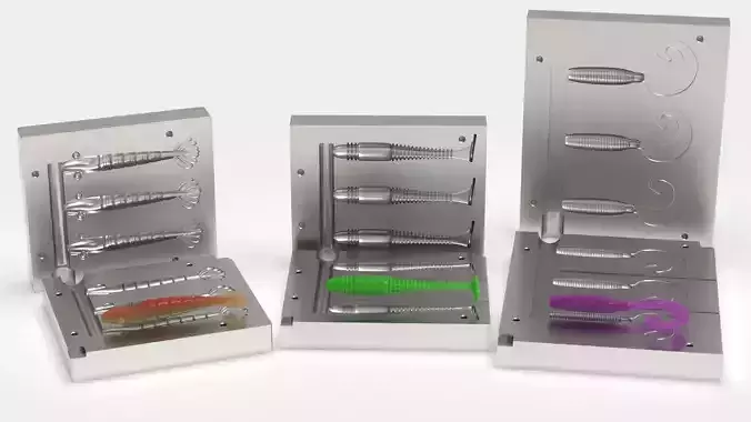 Molds for soft lures 3D Model Collection